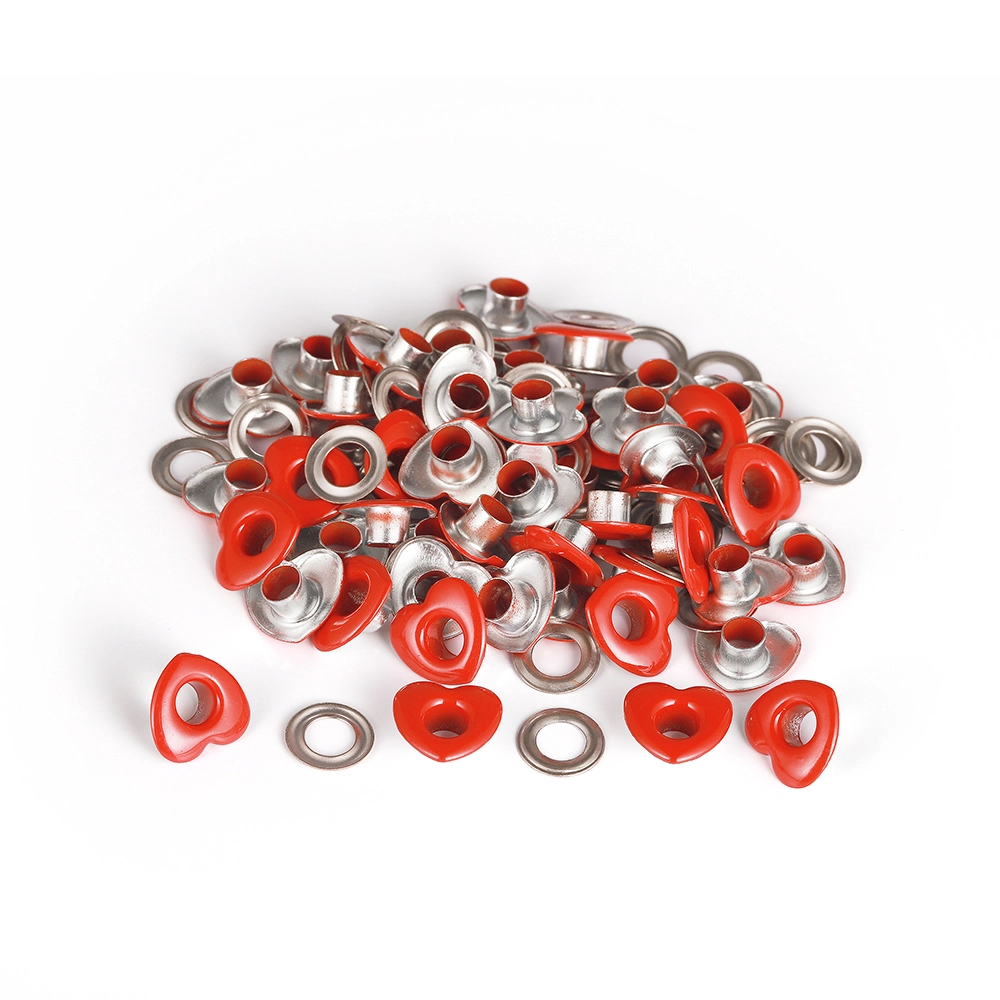 Ilhós Mimo Creating – Coração – Vermelho Puro – 4,3mm – 50 Unids