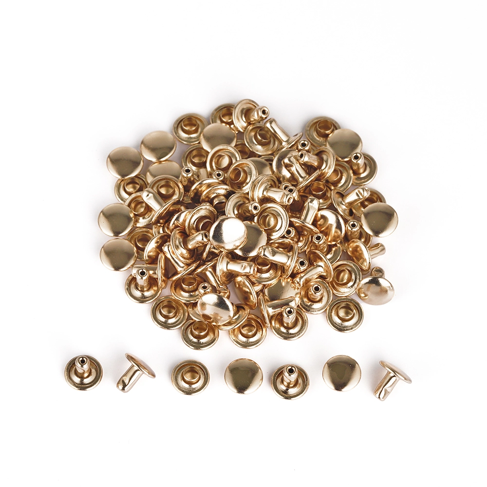 Rebite Dupla Face Mimo Creating – Redondo – Dourado – 8 – 6 – 3 mm – 50 Unids