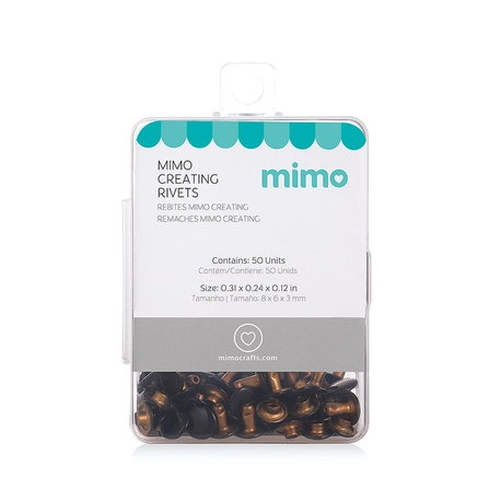 Rebite Dupla Face Mimo Creating – Redondo – Preto – 8 – 6 – 3 mm – 50 Unids