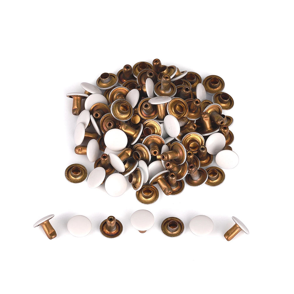 Rebite Dupla Face Mimo Creating – Redondo – Branco – 8 – 6 – 3 mm – 50 Unids