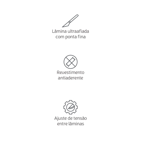 Tesoura de Precisão Antiaderente Premium - Mimo - 12,5 cm