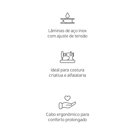 Tesoura Profissional de Tecido Mimo – 19 cm