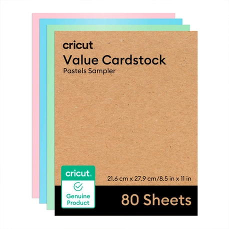Papel Cartão Cricut Value 21,6 x 27,9 cm 80 folhas – Tons Pastel