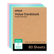 Papel Cartão Cricut Value 21,6 x 27,9 cm 80 folhas – Tons Pastel