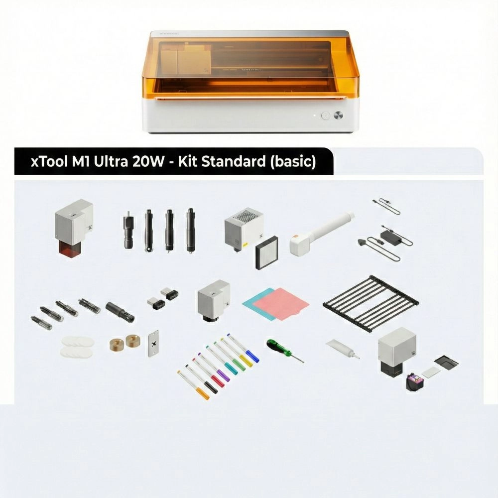 Equipamento de gravaçao e recorte multifuncional a laser xTool M1 Ultra 20W -  Kit  Standard (basic)