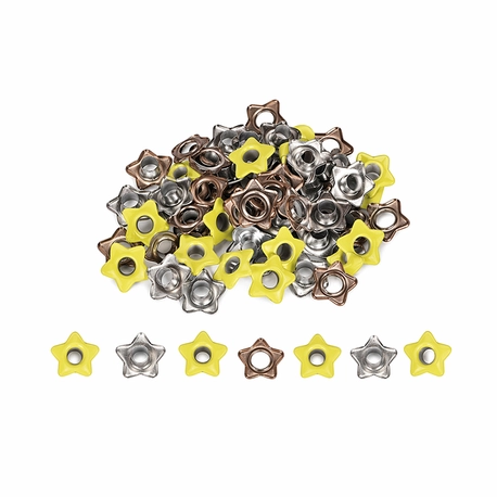Ilhós Mimo Creating - Estrela - Amarelo Candy - 4,3 mm - 50 Unids