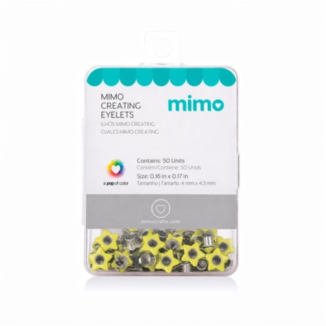 Ilhós Mimo Creating - Estrela - Amarelo Candy - 4,3 mm - 50 Unids