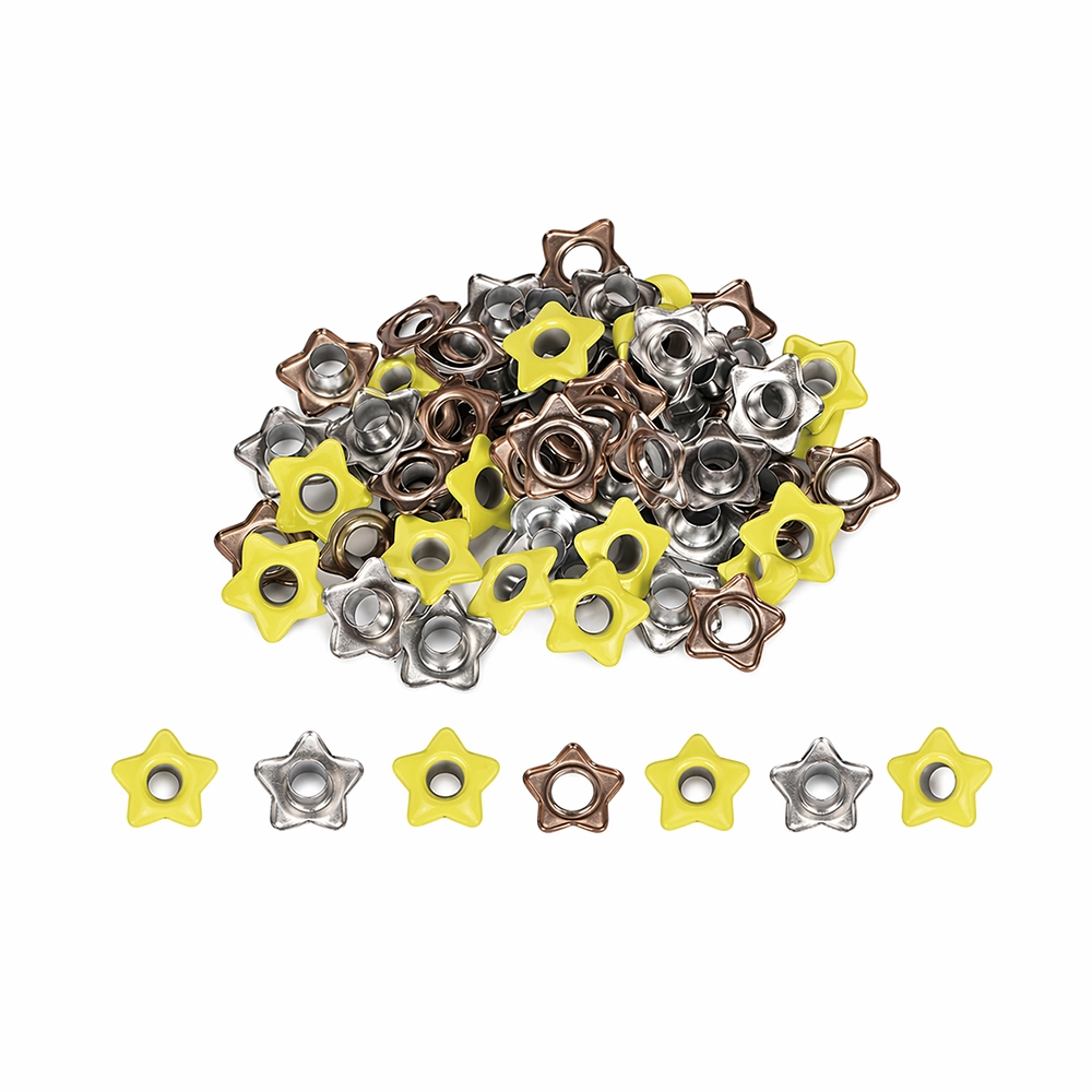 Ilhós Mimo Creating - Estrela - Amarelo Candy - 4,3 mm - 50 Unids