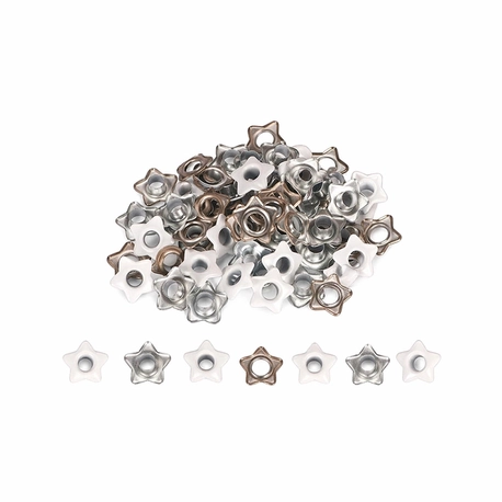 Ilhós Mimo Creating - Estrela - Branco - 4,3 mm - 50 Unids
