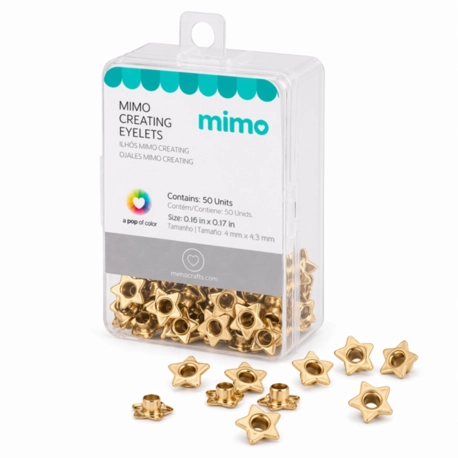 Ilhós Mimo Creating - Estrela - Dourado - 4,3 mm - 50 Unids