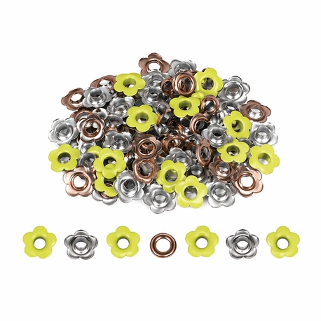 Ilhós Mimo Creating - Flor - Amarelo Candy - 4,3 mm - 50 Unids