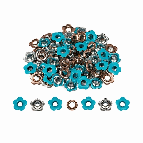 Ilhós Mimo Creating - Flor - Azul Claro - 4,3 mm - 50 Unids