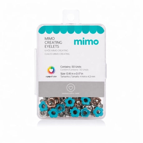 Ilhós Mimo Creating - Flor - Azul Claro - 4,3 mm - 50 Unids