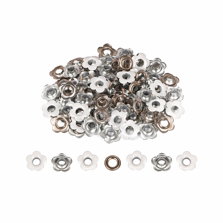 Ilhós Mimo Creating - Flor - Branco - 4,3 mm - 50 Unids