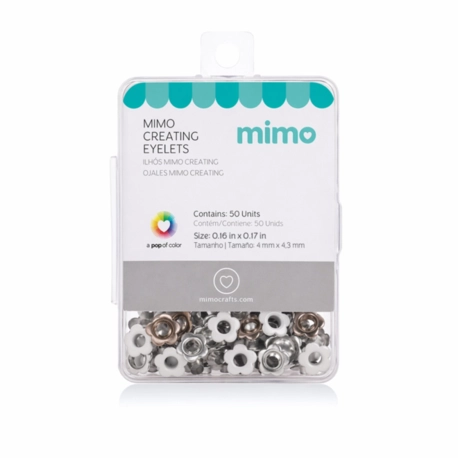 Ilhós Mimo Creating - Flor - Branco - 4,3 mm - 50 Unids