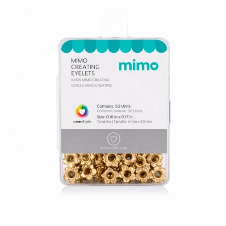 Ilhós Mimo Creating - Flor - Dourado - 4,3 mm - 50 Unids