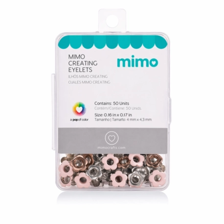 Ilhós Mimo Creating - Flor - Rosa Candy - 4,3 mm - 50 Unids