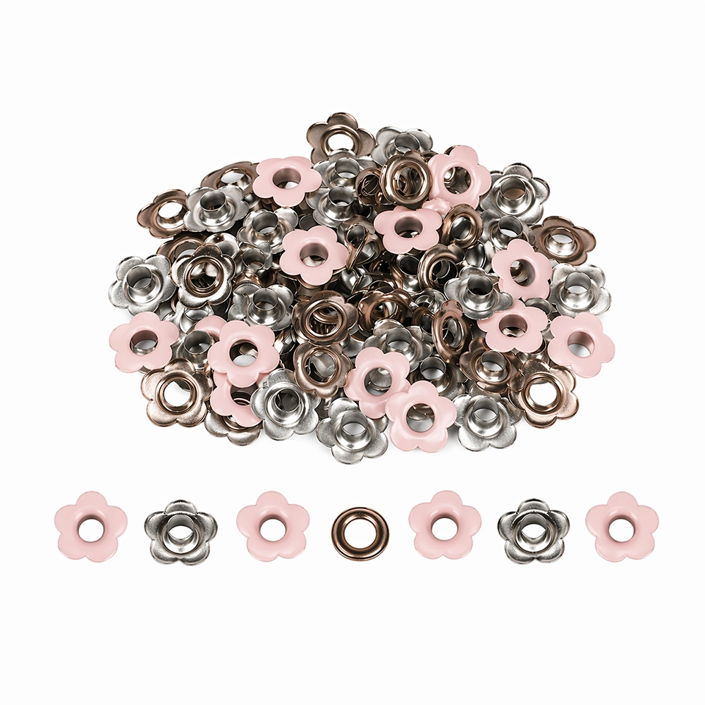 Ilhós Mimo Creating - Flor - Rosa Candy - 4,3 mm - 50 Unids