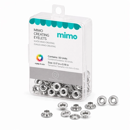 Ilhós Mimo Creating - Redondo - Prateado - 5 mm - 50 Unids