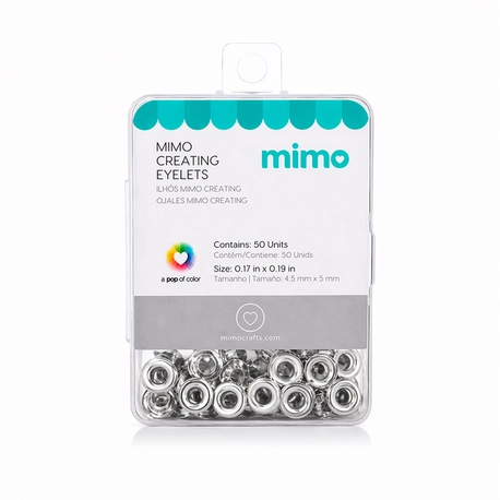 Ilhós Mimo Creating - Redondo - Prateado - 5 mm - 50 Unids