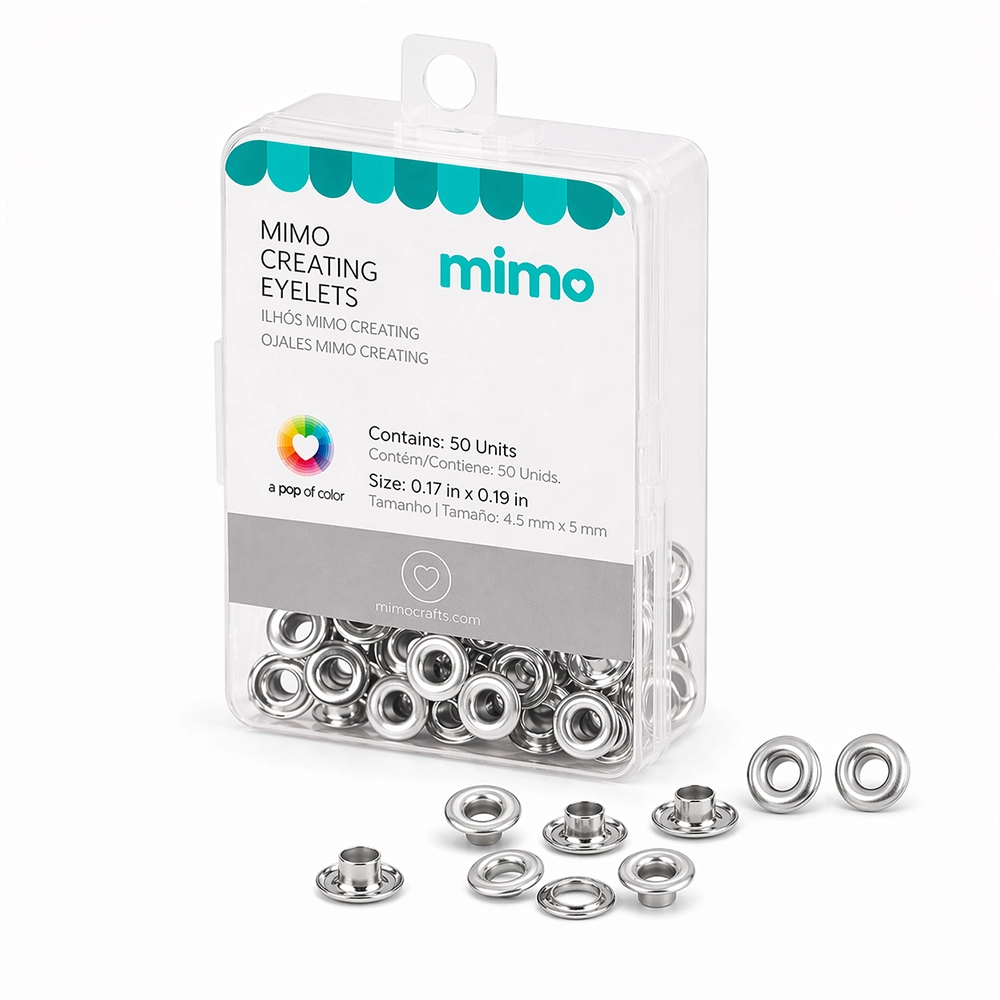 Ilhós Mimo Creating - Redondo - Prateado - 5 mm - 50 Unids