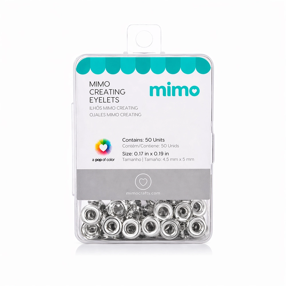 Ilhós Mimo Creating - Redondo - Prateado - 5 mm - 50 Unids