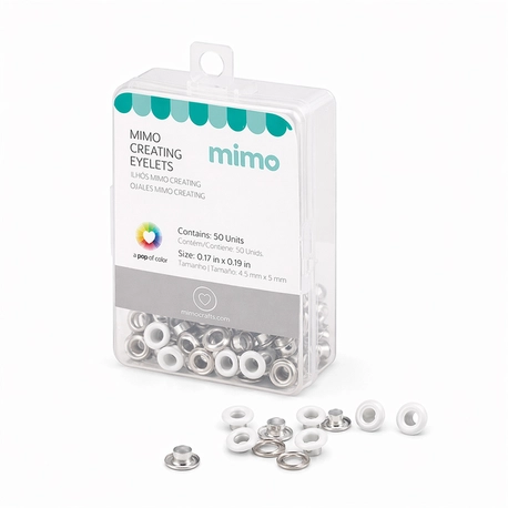 Ilhós Mimo Creating - Redondo - Branco - 5 mm - 50 Unids