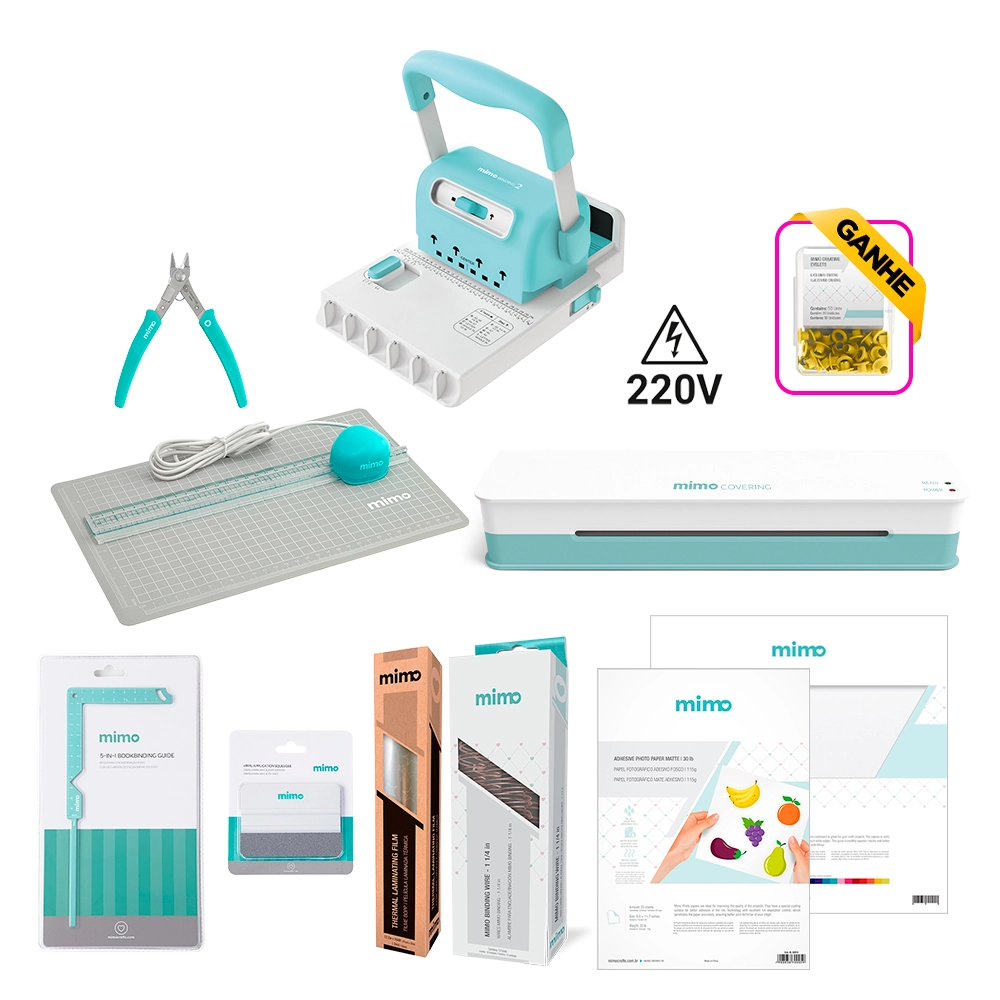 Encadernação Profissional Completa com Laminadora e Seladora - Kit 220