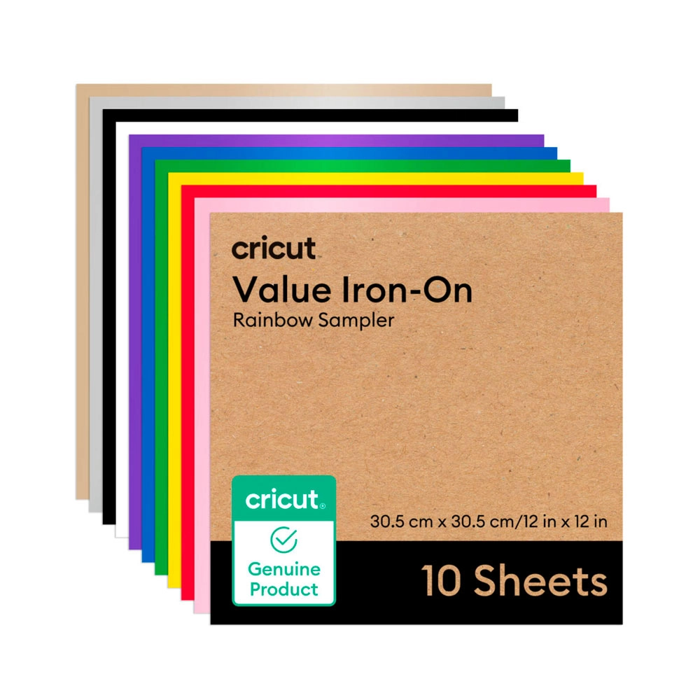 Transfer Termocolante Value Sortido Arco-Íris – Cricut – 30,5 x 30,5 cm – 10 Folhas