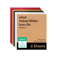 Transfer Termocolante Glitter Value Sortido – Cricut – 25,4 x 30,48 cm – 6 Folhas