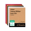 Transfer Termocolante Glitter Value Sortido – Cricut – 25,4 x 30,48 cm – 6 Folhas