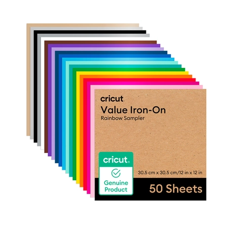 Vinil Value Fosco Sortido Arco-Íris – Cricut – 30,5 x 30,5 cm – 50 Folhas