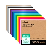 Vinil Value Fosco Sortido Arco-Íris – Cricut – 30,5 x 30,5 cm – 100 Folhas