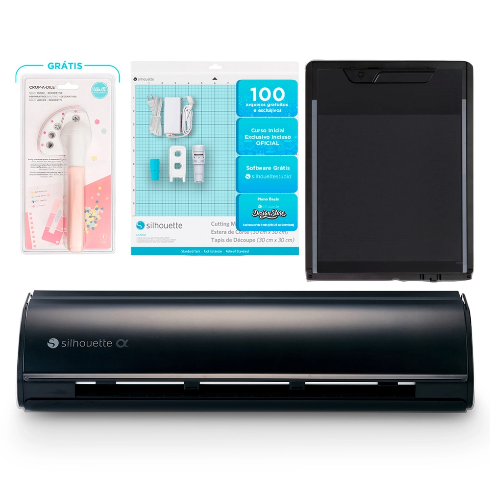 Silhouette Cameo 5 Alpha Preta + Kit Essencial com Base Eletrostática