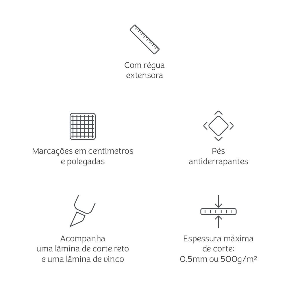 Trimmer 2 em 1 Mimo - Corte e vinco - A4 - 30,5cm x 35,5 cm com régua extensora