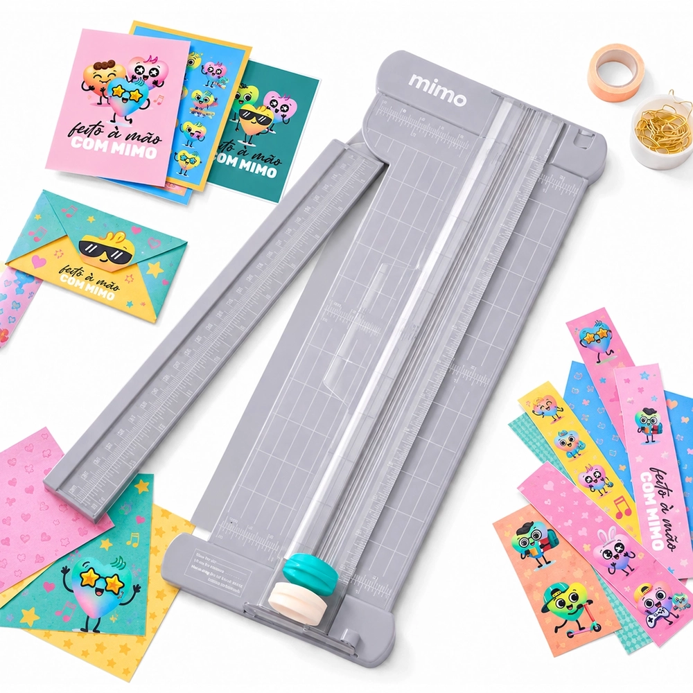 Trimmer 2 em 1 Mimo - Corte e vinco - A4 - 30,5cm x 35,5 cm com régua extensora