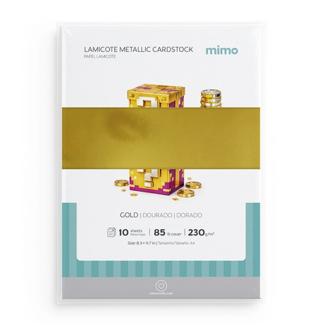 Papel Lamicote Mimo Dourado - A4 -  230 g - 10 folhas