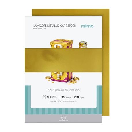 Papel Lamicote Mimo Dourado - A4 -  230 g - 10 folhas