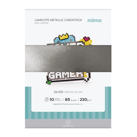Papel Lamicote Mimo Prata - A4 -  230 g - 10 folhas