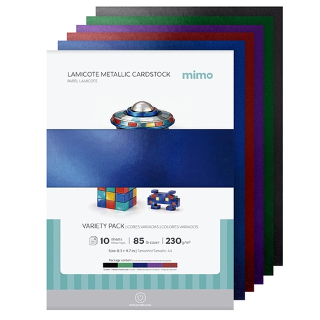 Papel Lamicote Mimo Kit Cores Essenciais - A4 -  230 g - 10 folhas