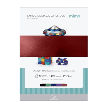 Papel Lamicote Mimo Kit Cores Essenciais - A4 -  230 g - 10 folhas