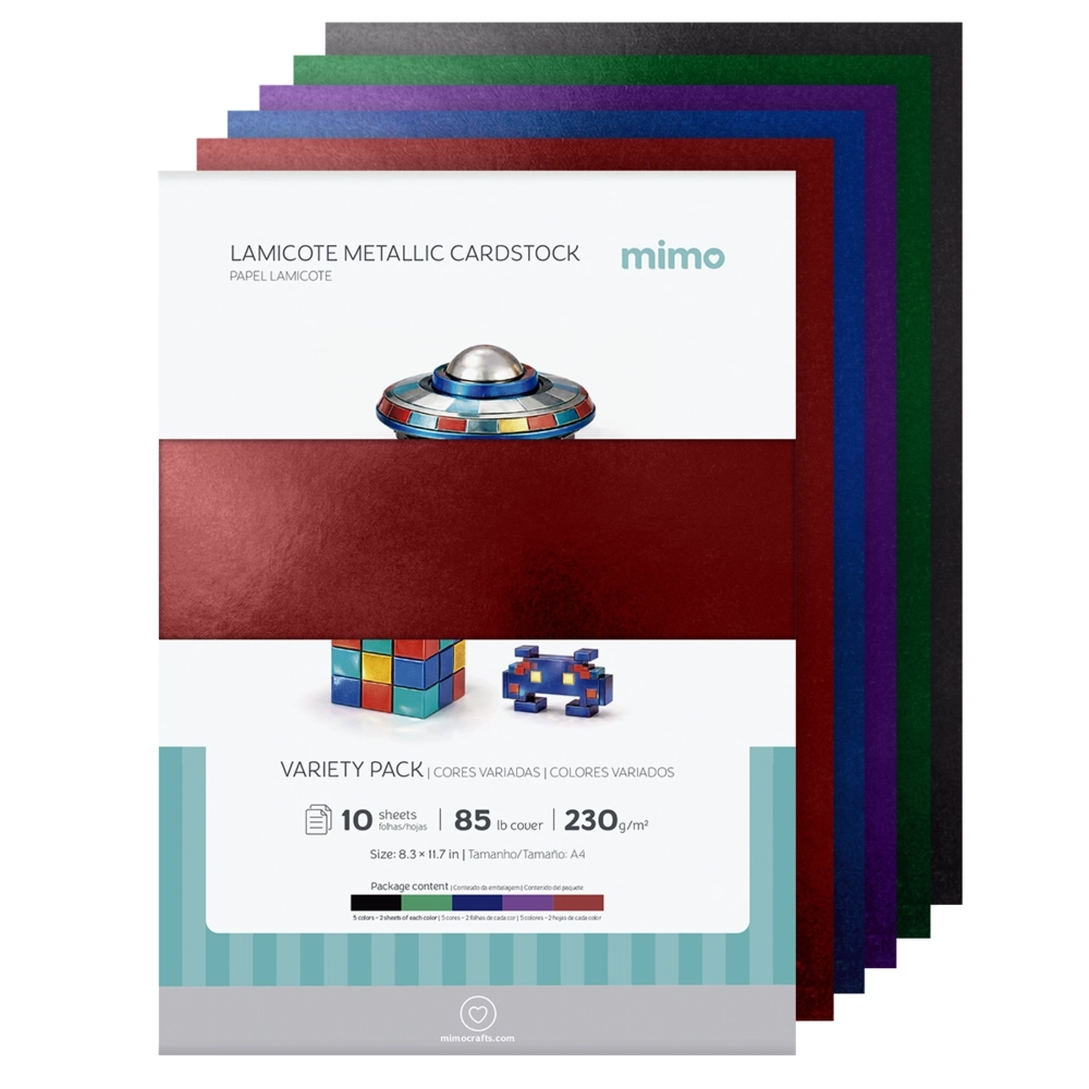 Papel Lamicote Mimo Kit Cores Essenciais - A4 -  230 g - 10 folhas