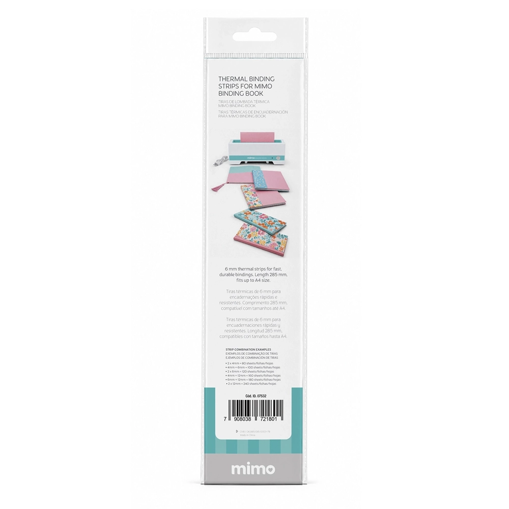 Tiras de Cola para Encadernação Mimo Binding Book – 6mm x 285mm – 24 unidades