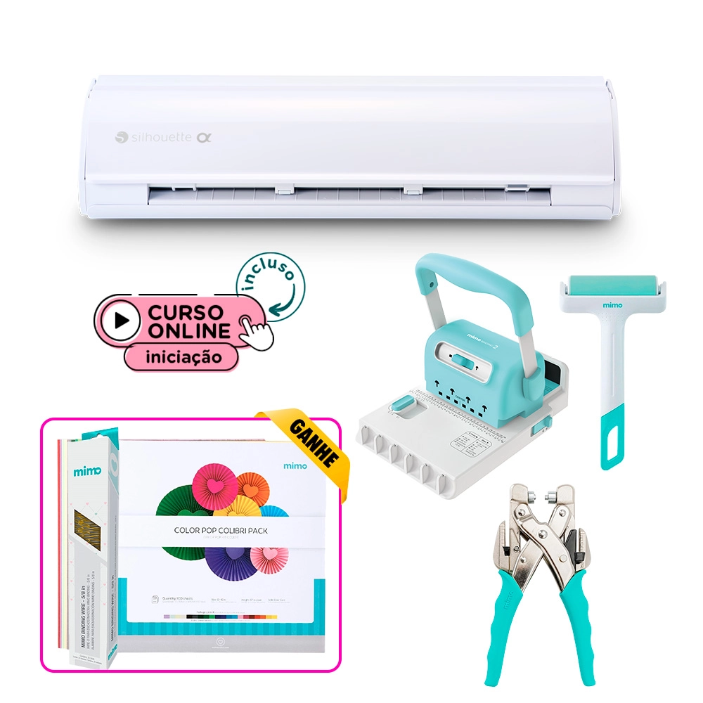Silhouette Cameo 5 Alpha Branca + Kit para Encadernação Personalizada