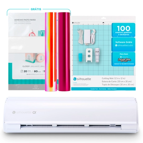 Silhouette Cameo 5 Alpha Branca + Kit Inicial para Papelaria Criativa