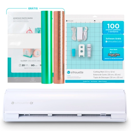 Silhouette Cameo 5 Alpha Branca + Kit Inicial para Papelaria Criativa