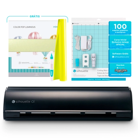 Silhouette Cameo 5 Alpha Preta + Kit Artesanato em Papel