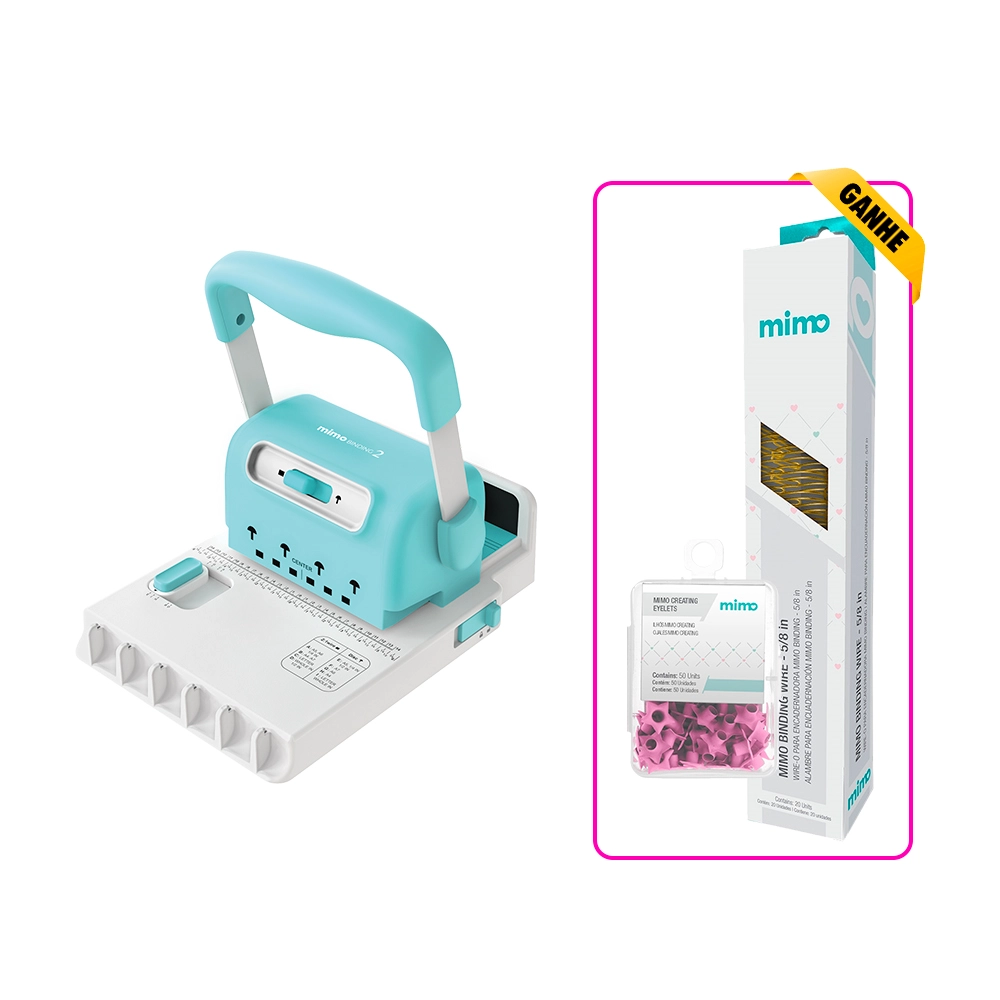 Máquina de Encadernação Profissional 2 em 1 Mimo Binding 2 + Brindes