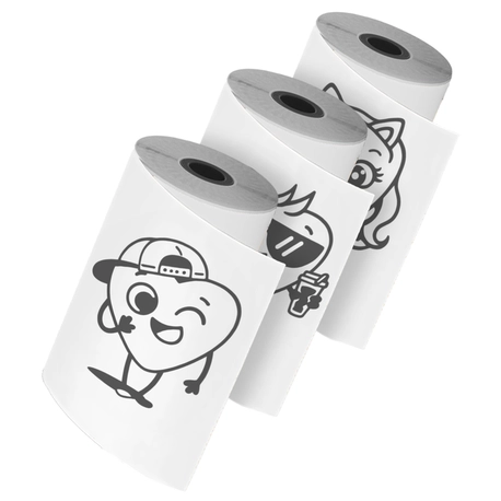 Adesivo para Impressora Térmica Mimo Pop - Paper Branco – 3 Rolos – 50 mm x 3,5 m