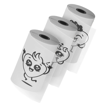 Adesivo para Impressora Térmica Mimo Pop - Transparente – Kit com 3 Rolos – 50 mm x 3,5 m